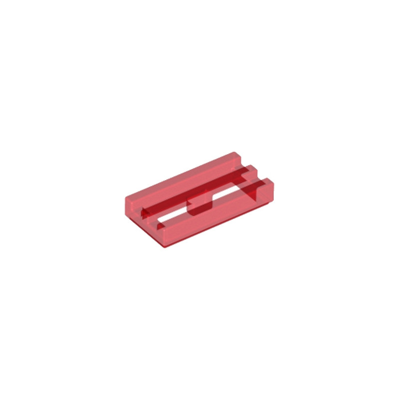 LEGO 241241 GRILLE 1X2 - ROUGE TRANSPARENT