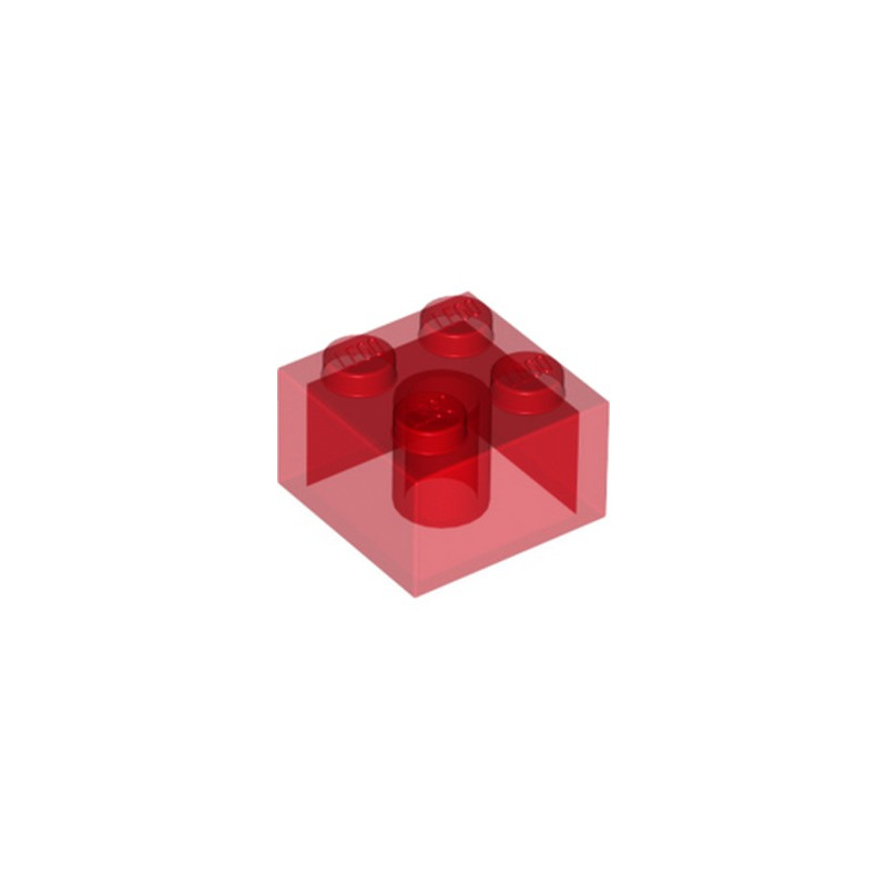 LEGO 6239416 BRIQUE 2X2 - ROUGE TRANSPARENT