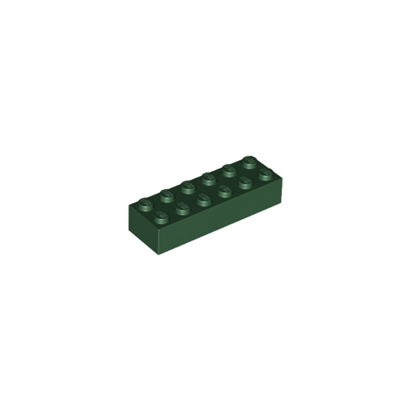 LEGO 6215657 BRIQUE 2X6 - EARTH GREEN