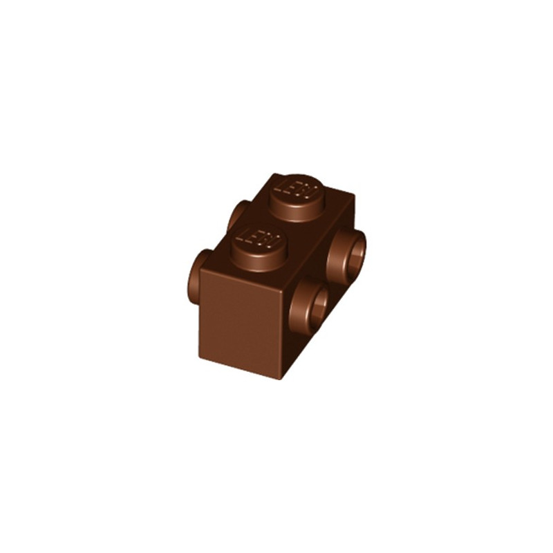 LEGO 6223599 BRIQUE 1X2 W. 4KNOBS - REDDISH BROWN