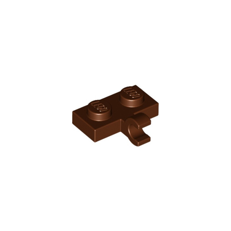 LEGO 6185998 PLATE 1X2 W. 1 HORIZONTAL SNAP - REDDISH BROWN