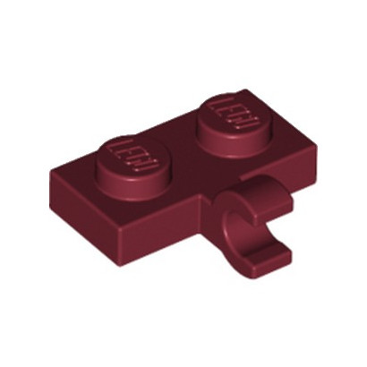 LEGO 6186001 PLATE 1X2 W. 1 HORIZONTAL SNAP - NEW DARK RED
