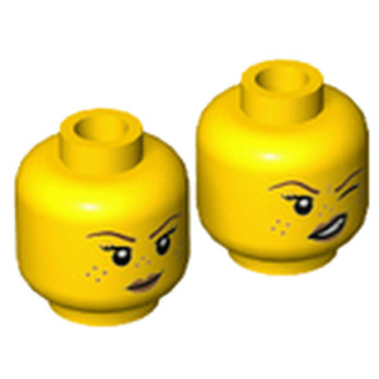 LEGO 6223923 TÊTE FEMME ( 2 FACES ) - JAUNE