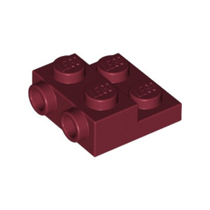 LEGO 6359716 PLATE 2X2X2/3 W. 2. HOR. KNOB - NEW DARK RED