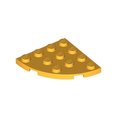 LEGO 6109748 PLATE 4X4, 1/4 CIRCLE - FLAME YELLOWISH ORANGE