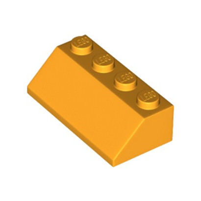 LEGO 6195281 TUILE 2X4/45° - FLAME YELLOWISH ORANGE