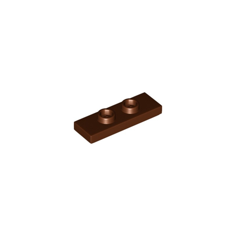 LEGO 6251470 PLATE 1X3 W/ 2 KNOBS - REDDISH BROWN
