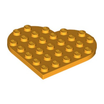 LEGO 6252674 PLATE 6X6, COEUR - FLAME YELLOWISH ORANGE