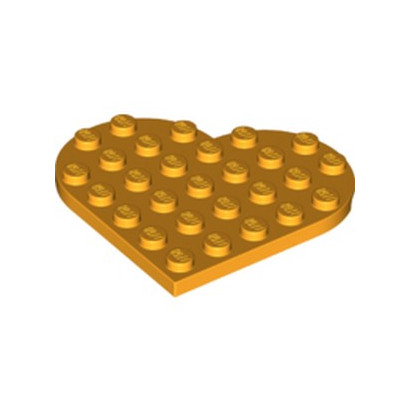 LEGO 6252674 PLATE 6X6, COEUR - FLAME YELLOWISH ORANGE