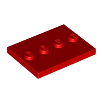 LEGO 6250570 PLATE 3X4 WITH 4 KNOBS - RED