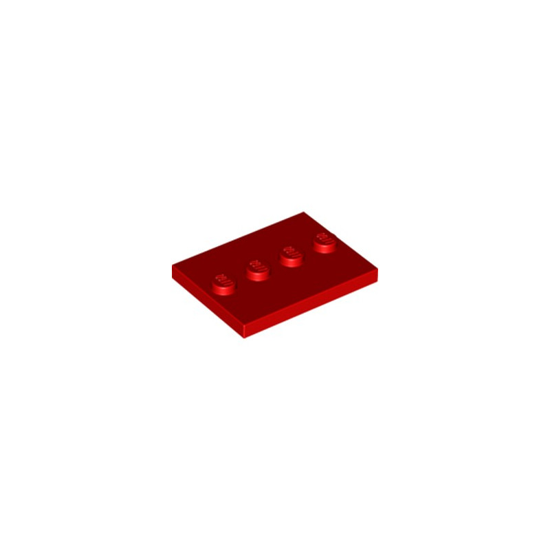 LEGO 6250570 PLATE 3X4 WITH 4 KNOBS - ROUGE