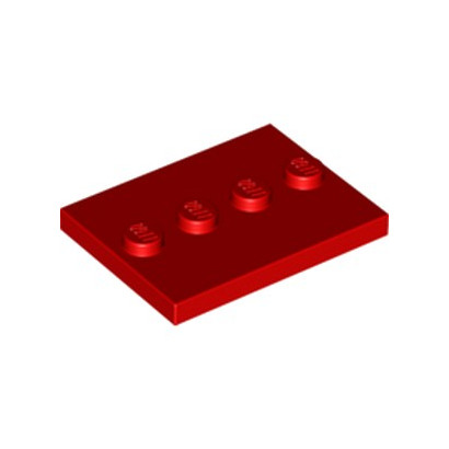 LEGO 6250570 PLATE 3X4 WITH 4 KNOBS - ROUGE