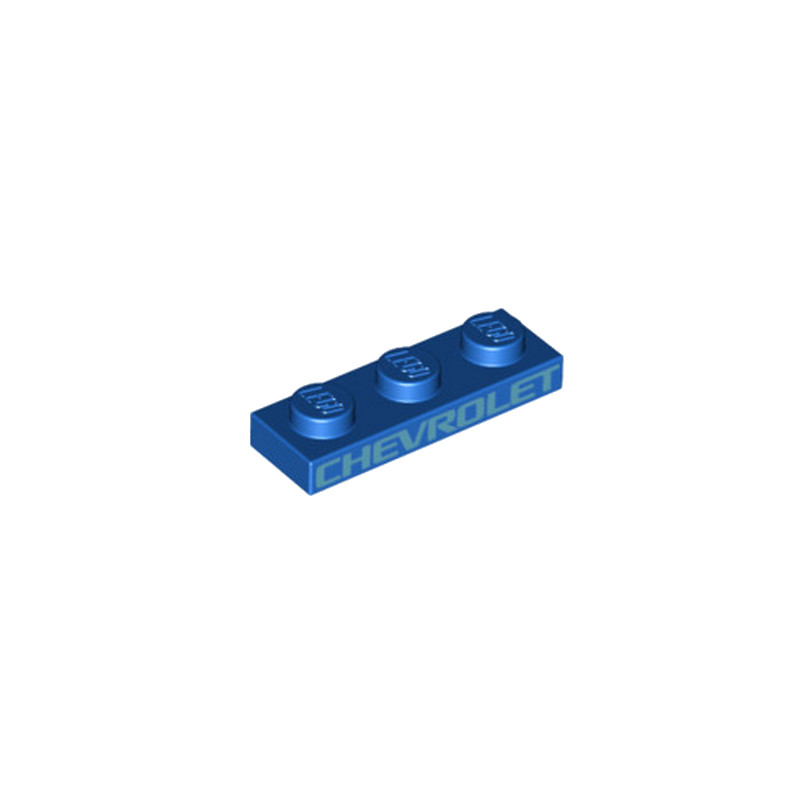 LEGO 6253639 PLATE 1X3 - BLEU IMPRIME CHEVROLET