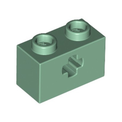 LEGO 6250172 BRIQUE 1X2 WITH CROSS HOLE - SAND GREEN