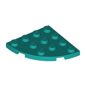 LEGO 6254334 PLATE 4X4, 1/4 CIRCLE - BRIGHT BLUEGREEN