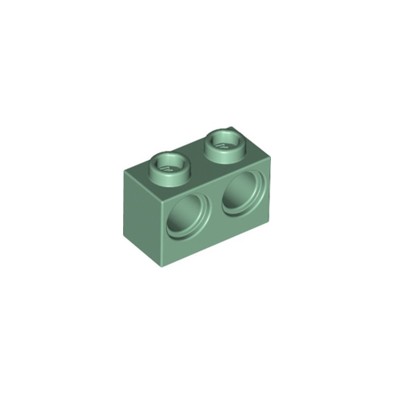 LEGO 6283412 BRIQUE 1X2 M. 2 HOLES Ø 4,87 - SAND GREEN