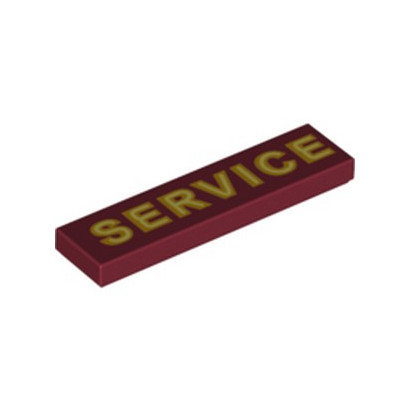 LEGO  6288639 PANNEAU "SERVICE" 1X4 - NEW DARK RED
