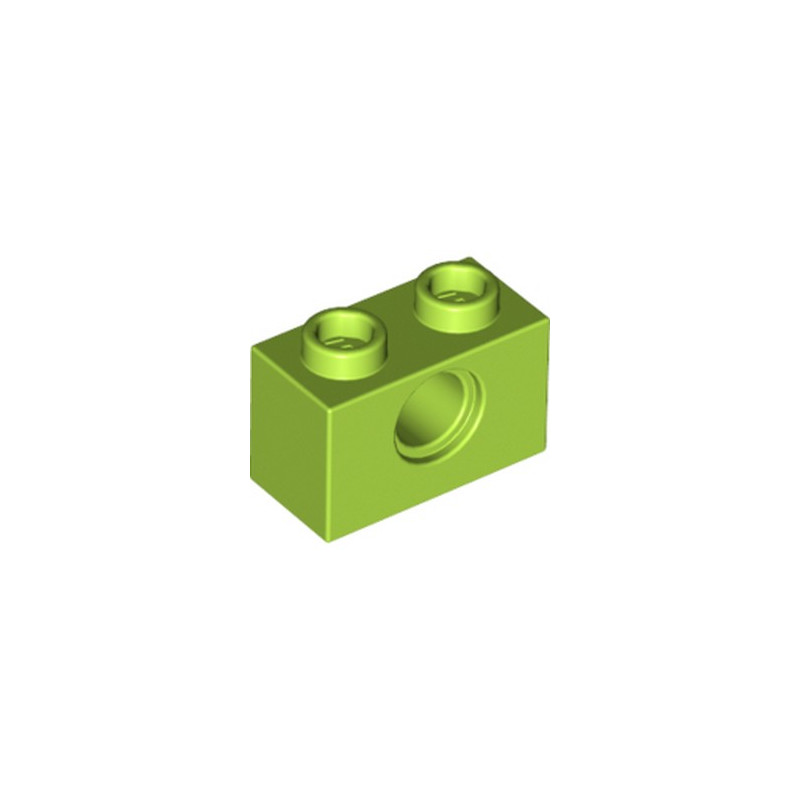 LEGO 6132372 TECHNIC BRIQUE 1X2, Ø4.9 - BRIGHT YELLOWISH GREEN