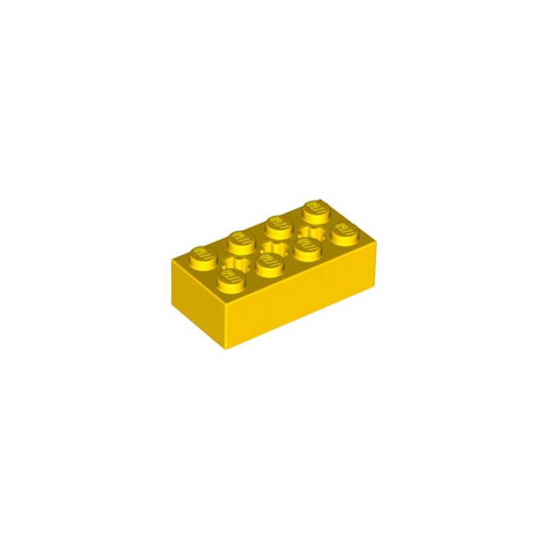 LEGO 6244914 BRIQUE 2X4 W/ CROSS HOLE - JAUNE