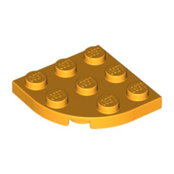 LEGO 6022078 PLATE 3X3, 1/4 CIRCLE - Flame Yellowish Orange