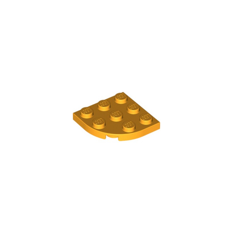 LEGO 6022078 PLATE 3X3, 1/4 CIRCLE - Flame Yellowish Orange