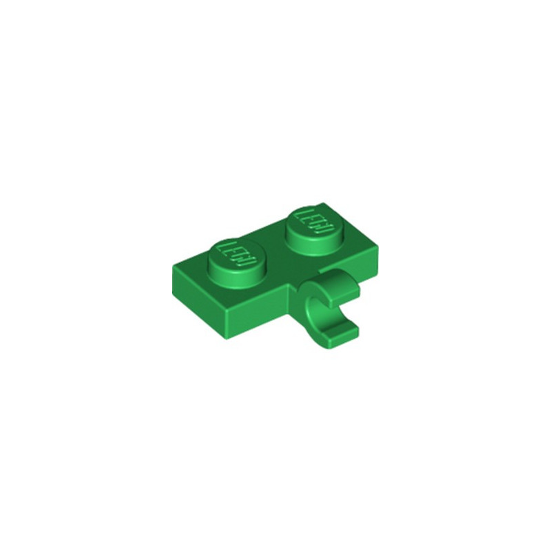 LEGO 6313123 PLATE 1X2 W. 1 HORIZONTAL SNAP - DARK GREEN