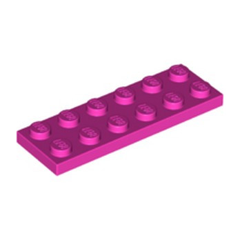 LEGO 6289701 PLATE 2X6 -  ROSE