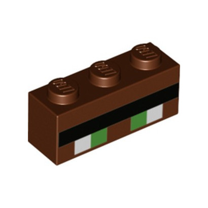 LEGO  6226437  BRIQUE 1X3 IMPRIME MINECRAFT - REDDISH BROWN