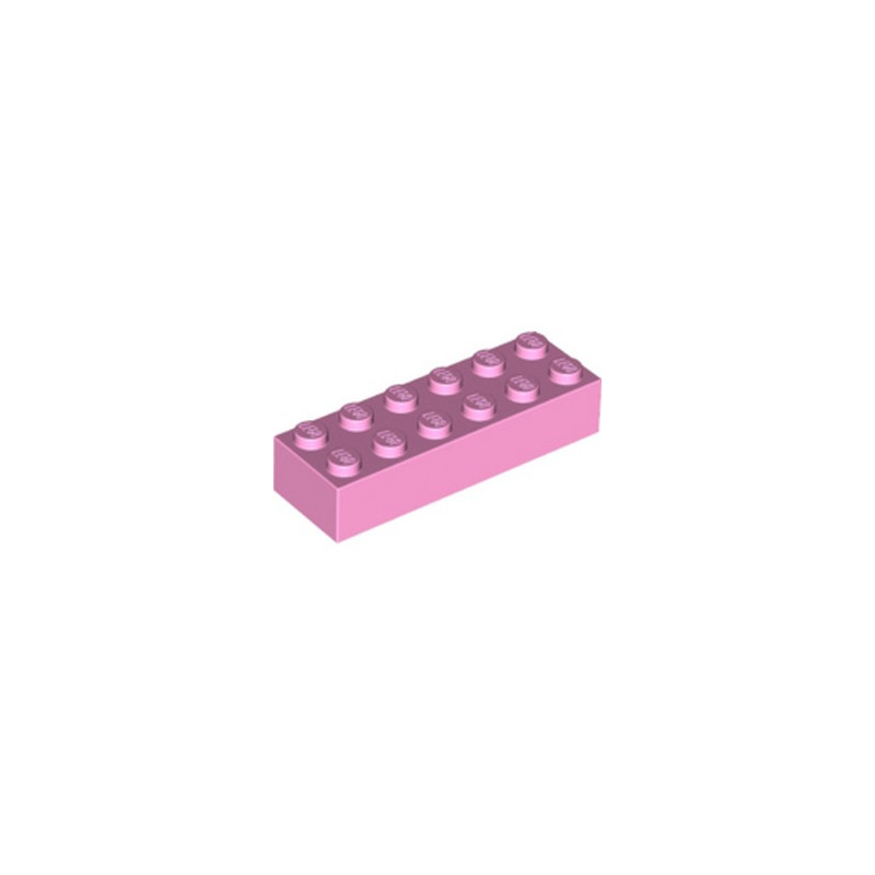 LEGO 6228963 BRIQUE 2X6 - ROSE CLAIR