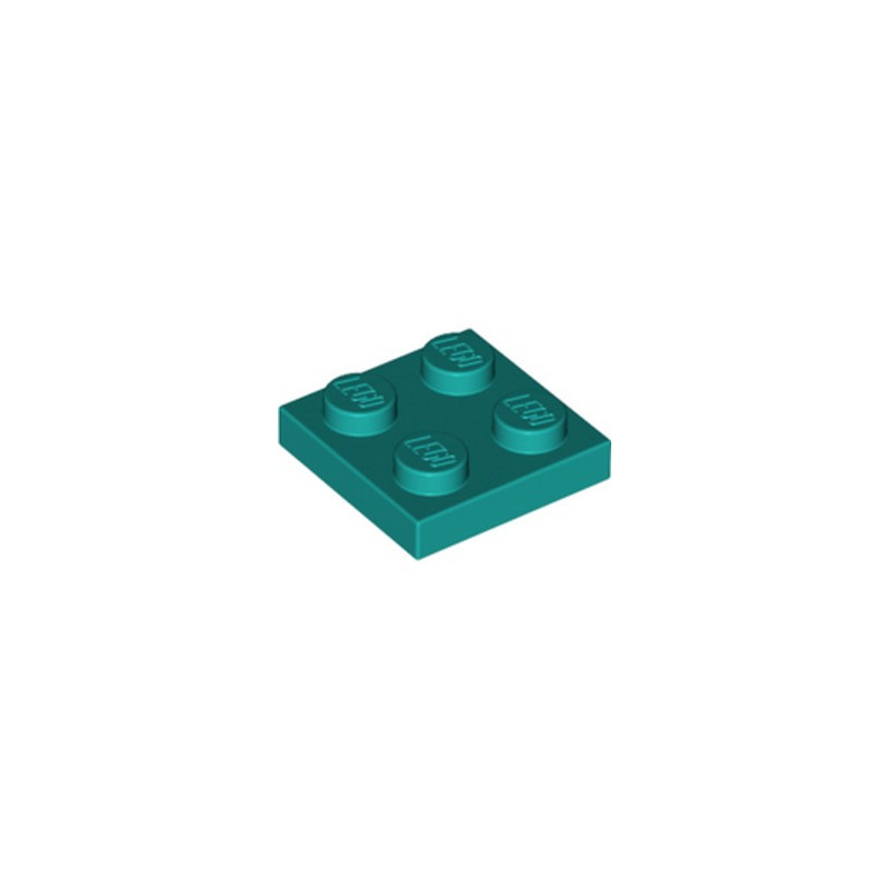 LEGO 6249390 PLATE 2X2 - BRIGHT BLUE GREEN