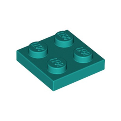 LEGO 6249390 PLATE 2X2 - BRIGHT BLUE GREEN