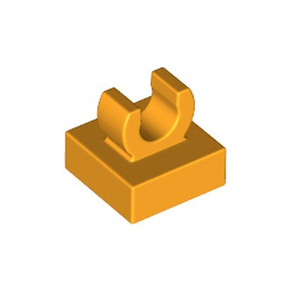 LEGO 6294578 PLATE 1X1 W. UP RIGHT HOLDER - FLAME YELLOWISH ORANGE