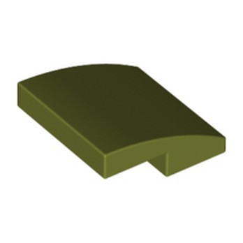 LEGO 6046904 PLATE W. BOW 2X2X2/3 - OLIVE GREEN