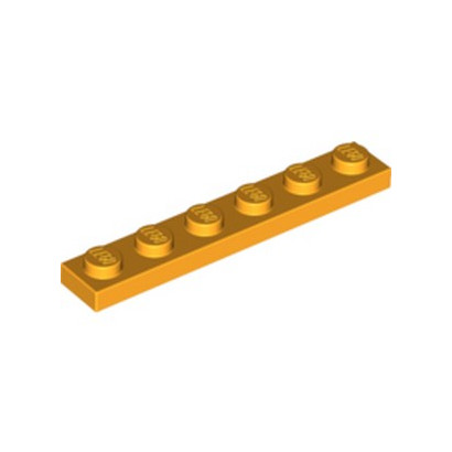 LEGO 6020074 PLATE 1X6 - FLAME YELLOWISH ORANGE