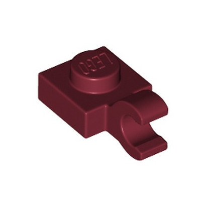 LEGO 6253170 PLATE 1X1 W/HOLDER VERTICAL - NEW DARK RED