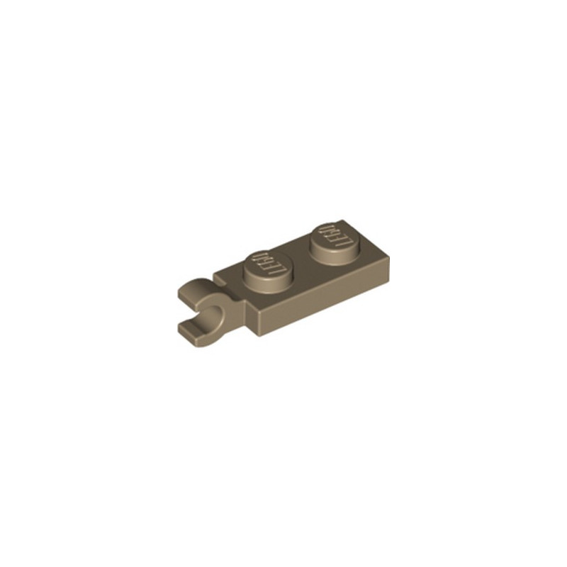 LEGO 6135610 - PLATE 2X1 W/HOLDER,VERTICAL - Sand yellow