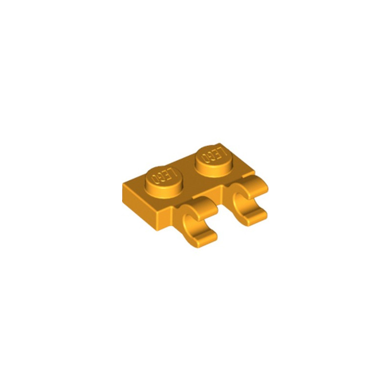 LEGO 6093459 PLATE 1X2 W/HOLDER, VERTICAL - FLAME YELLOWISH ORANGE 