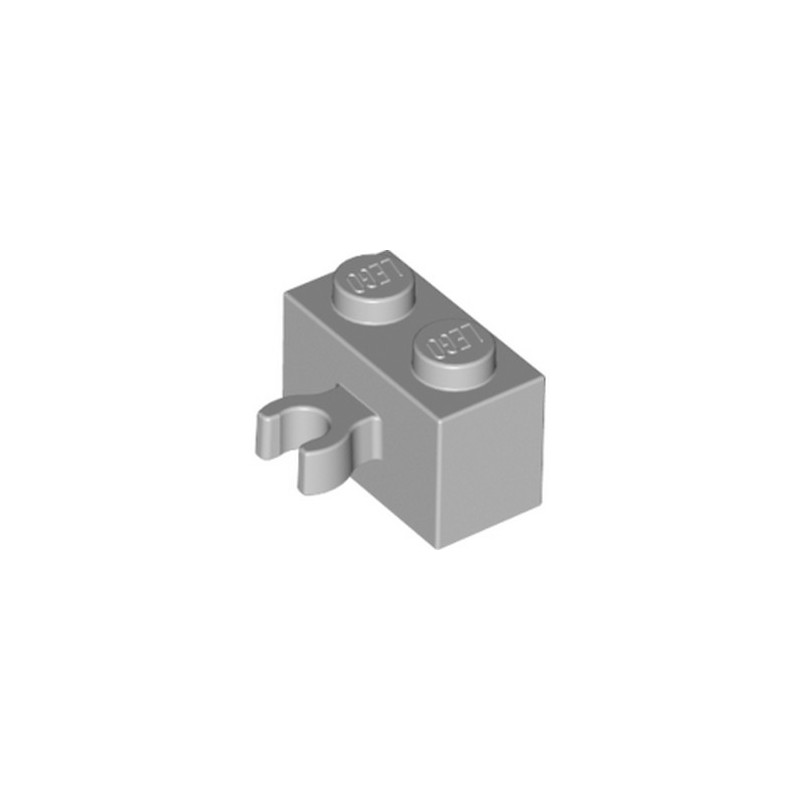 LEGO 4641682 BRIQUE 1X2 W. HORIZONTAL HOLDER - MEDIUM STONE GREY