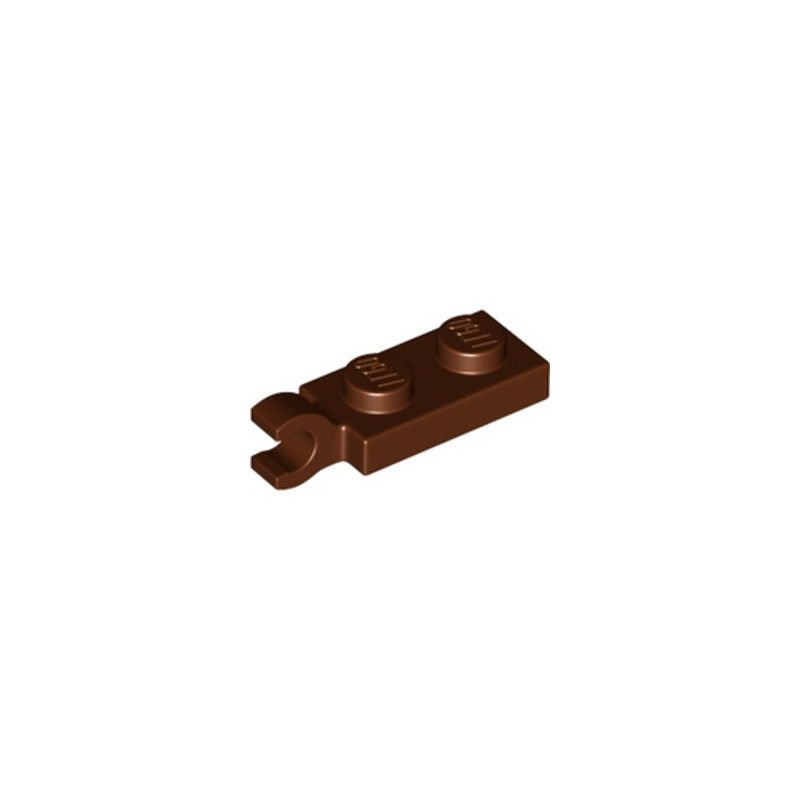 LEGO 6338135 PLATE 2X1 W/HOLDER,VERTICAL - REDDISH BROWN