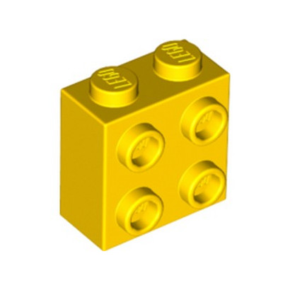 LEGO  6313592 BRIQUE 1X2X1 2/3 W/4 KNOBS  - JAUNE