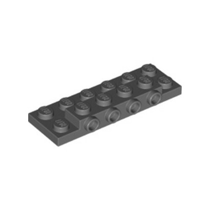 LEGO 6401210 PLATE 2X6X2/3 W 4 HOR. KNOB - DARK STONE GREY