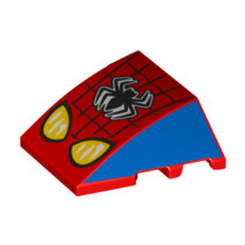LEGO 6329749 BRICK 4X3 W. BOW/ANGLE PRINTED SPIDERMAN - RED