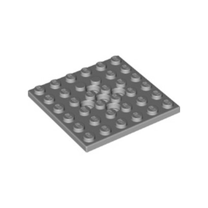 LEGO 6326482 PLATE 6X6X1, 4.85Ø TROU - MEDIUM STONE GREY