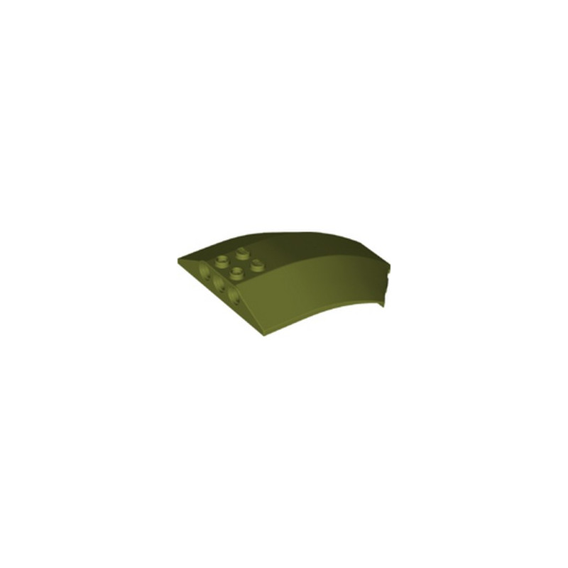 LEGO 6324189 SHELL 6X8X2 W/BOW/ANGLE - OLIVE GREEN