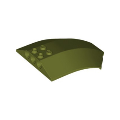 LEGO 6324189 SHELL 6X8X2 W/BOW/ANGLE - OLIVE GREEN