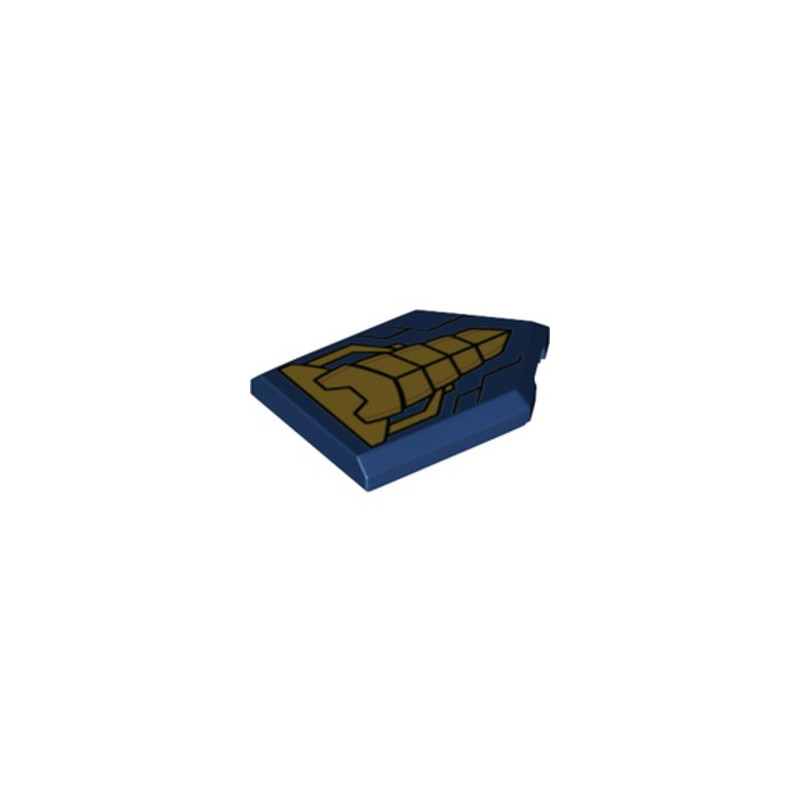 LEGO 6288585 FLAT TILE 2X3 W/ANGLE PRINTED - EARTH BLUE
