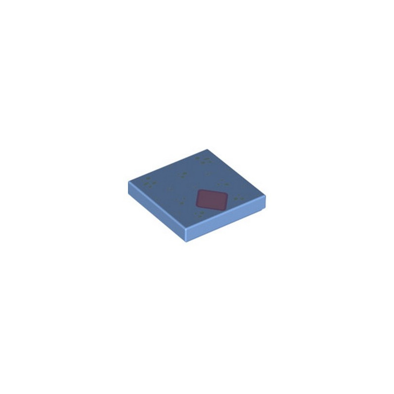 LEGO 6332375 PLATE LISSE 2X2 IMPRIME - MEDIUM BLUE