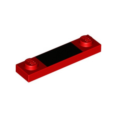 LEGO 6294049 PLATE LISSE 1X4 2 STUDS IMPRIME - ROUGE