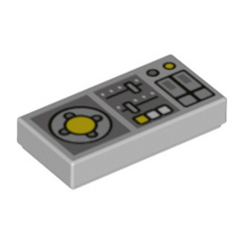 LEGO 6329662 FLAT TILE 1X2 PRINTED - MEDIUM STONE GREY