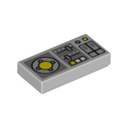 LEGO 6329662 FLAT TILE 1X2 PRINTED - MEDIUM STONE GREY
